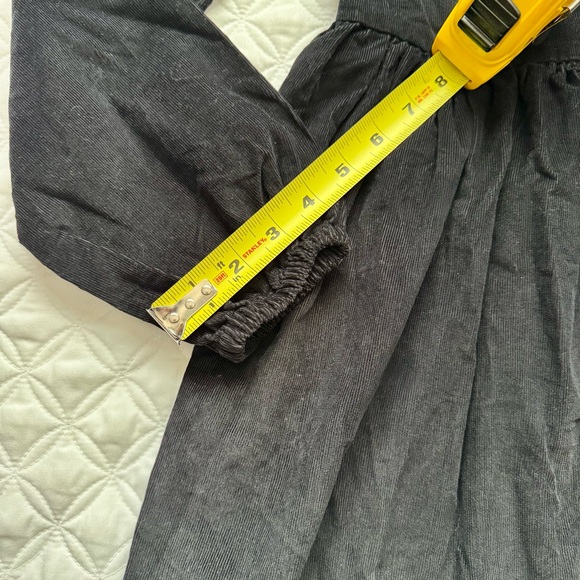 NWT GAP Kids Long Puff-Sleeve Corduroy Cotton Square Neck Dress Black Size 10 - Picture 7 of 14